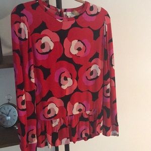 Kate Spade long sleeve trapeze style top